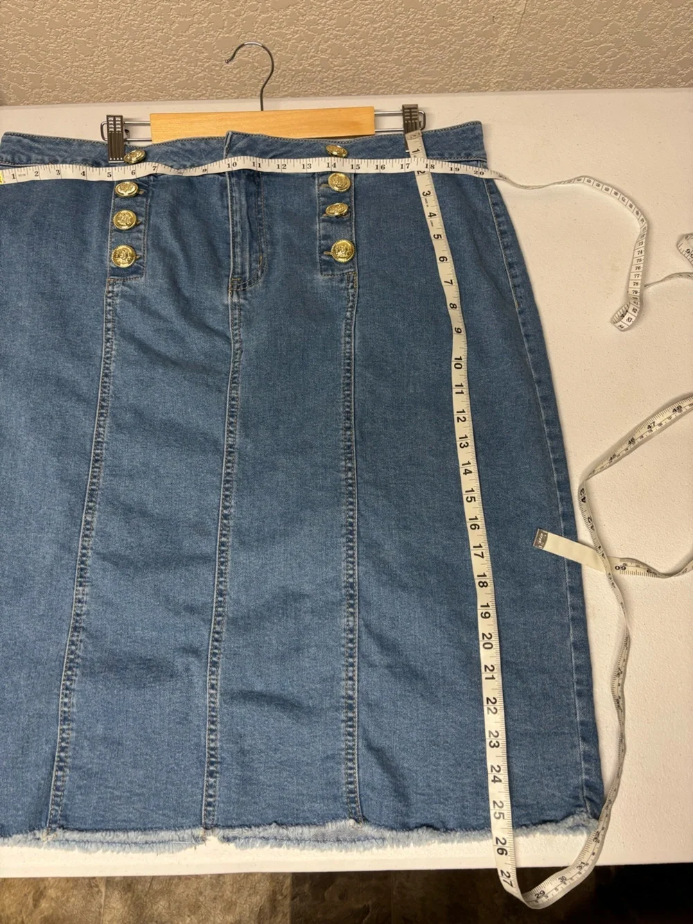 Classic Blue Denim Pencil Skirt
